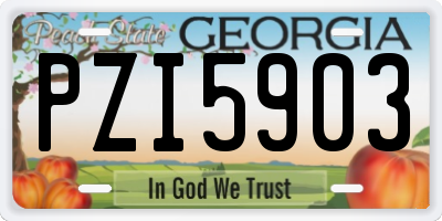 GA license plate PZI5903