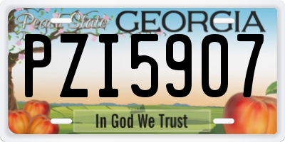 GA license plate PZI5907