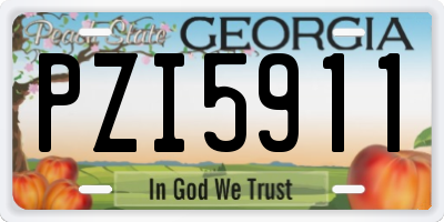 GA license plate PZI5911