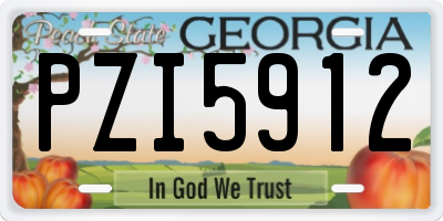 GA license plate PZI5912