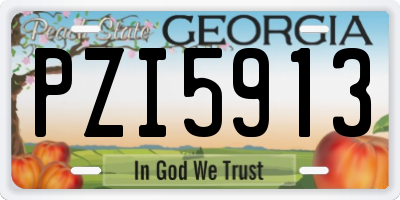 GA license plate PZI5913