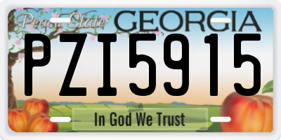 GA license plate PZI5915