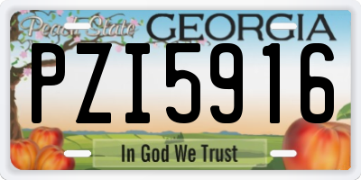 GA license plate PZI5916