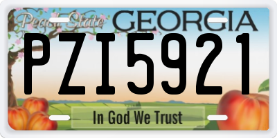 GA license plate PZI5921
