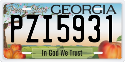 GA license plate PZI5931