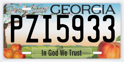 GA license plate PZI5933