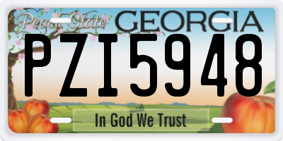 GA license plate PZI5948