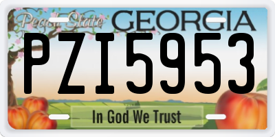 GA license plate PZI5953