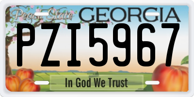 GA license plate PZI5967