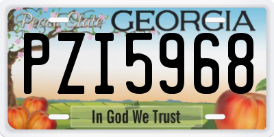 GA license plate PZI5968