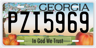 GA license plate PZI5969