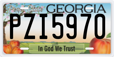 GA license plate PZI5970