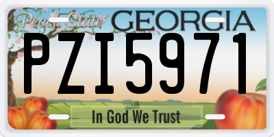 GA license plate PZI5971