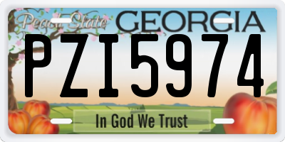 GA license plate PZI5974