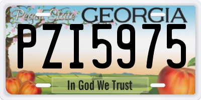 GA license plate PZI5975