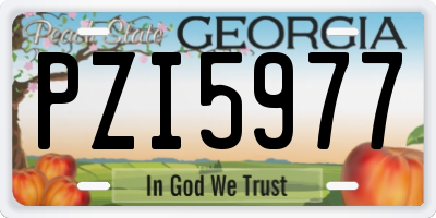 GA license plate PZI5977