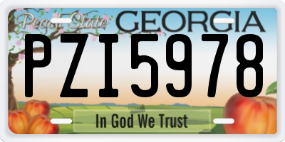 GA license plate PZI5978