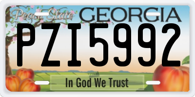 GA license plate PZI5992