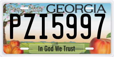 GA license plate PZI5997