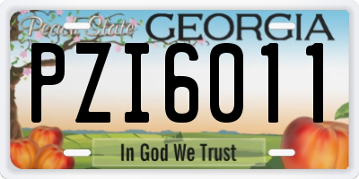 GA license plate PZI6011