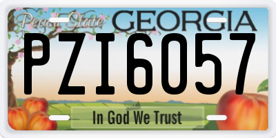 GA license plate PZI6057