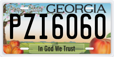 GA license plate PZI6060