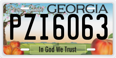 GA license plate PZI6063