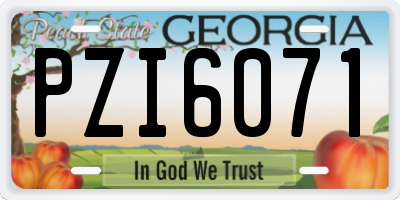 GA license plate PZI6071
