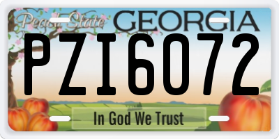 GA license plate PZI6072