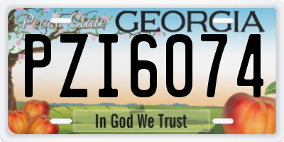 GA license plate PZI6074