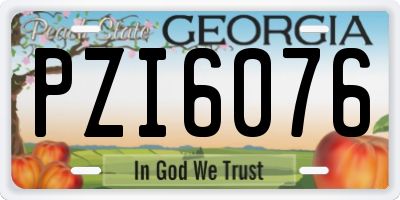 GA license plate PZI6076
