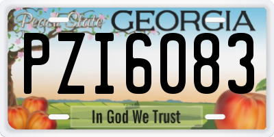 GA license plate PZI6083