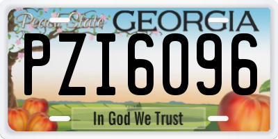 GA license plate PZI6096