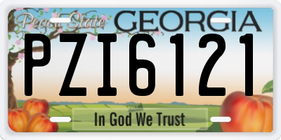 GA license plate PZI6121