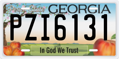 GA license plate PZI6131