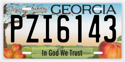 GA license plate PZI6143