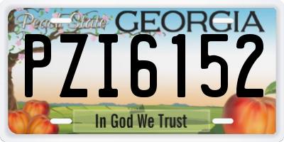 GA license plate PZI6152