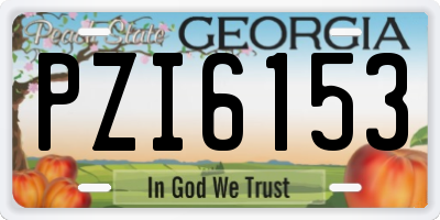 GA license plate PZI6153