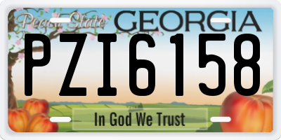 GA license plate PZI6158