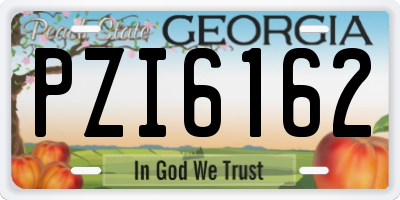GA license plate PZI6162