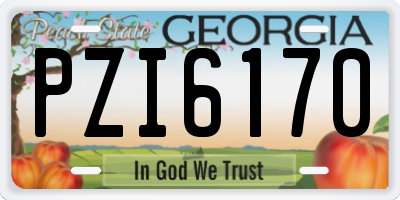 GA license plate PZI6170