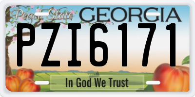 GA license plate PZI6171