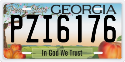GA license plate PZI6176