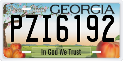 GA license plate PZI6192