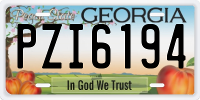 GA license plate PZI6194