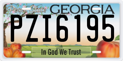 GA license plate PZI6195
