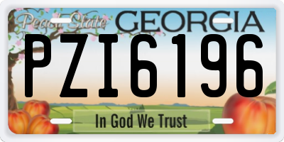 GA license plate PZI6196