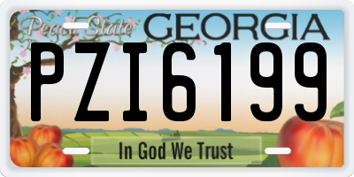 GA license plate PZI6199