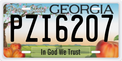 GA license plate PZI6207