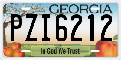 GA license plate PZI6212